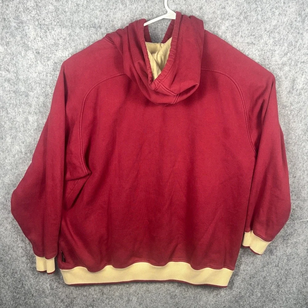 Nike Team Vintage Hoodie Mens 2XL Burgundy Maroon Cream Heavyweight Fleece Stash